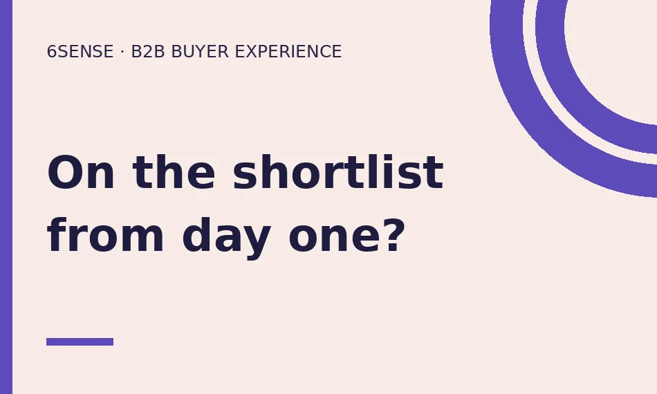 6sense buyer report visual: On the shortlist from day one?