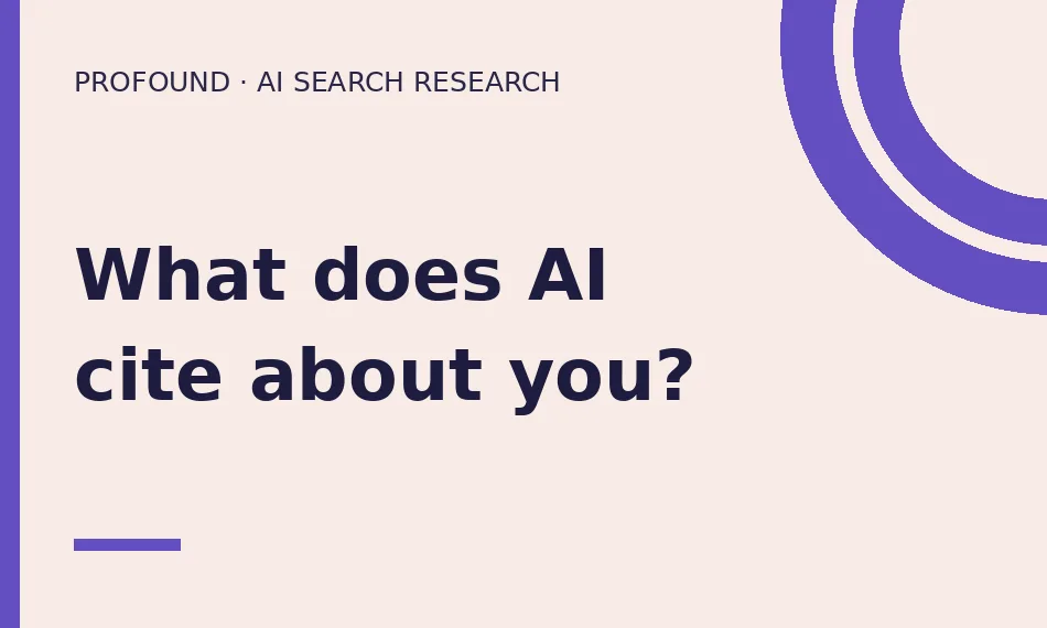Profound AI search research visual: What does AI cite about you?